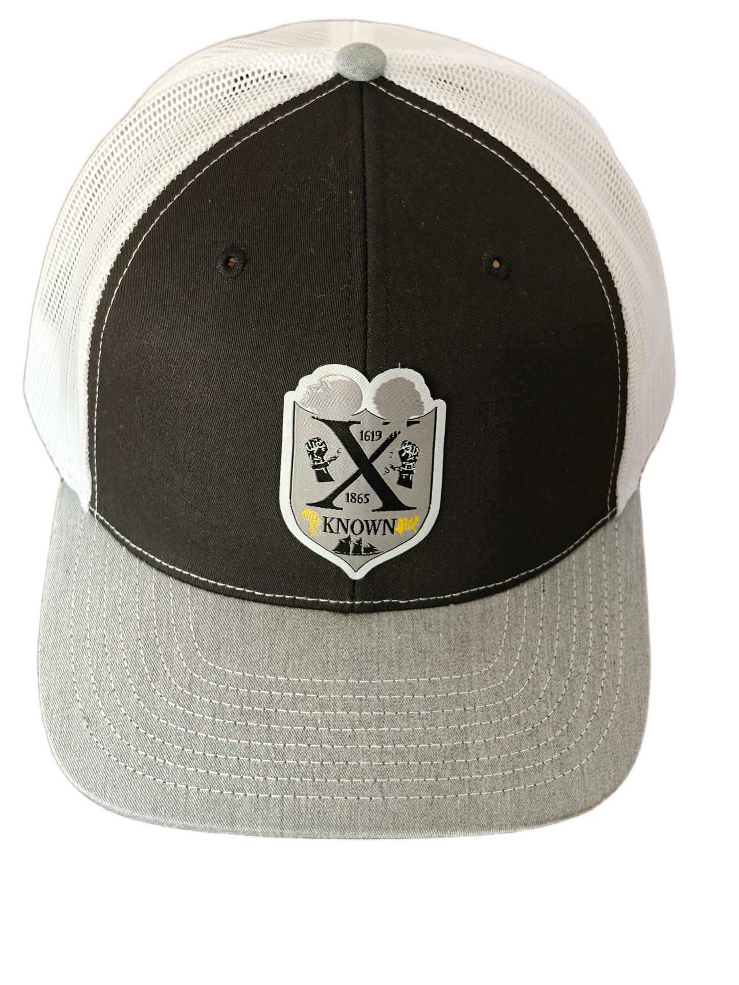 B.A.C Fashion Woven Patch Hats | Black/Heather Grey/White