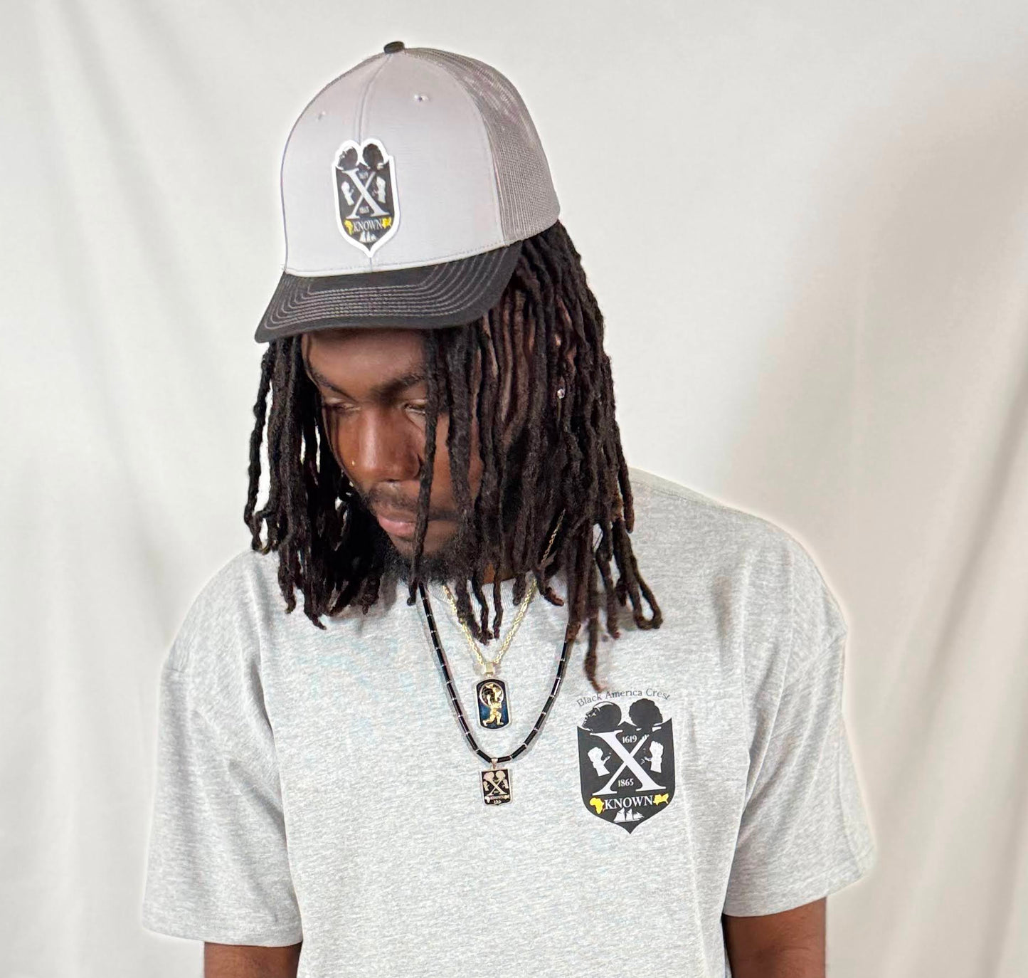 B.A.C Fashion Woven Patch Hats | Heather Grey/Black