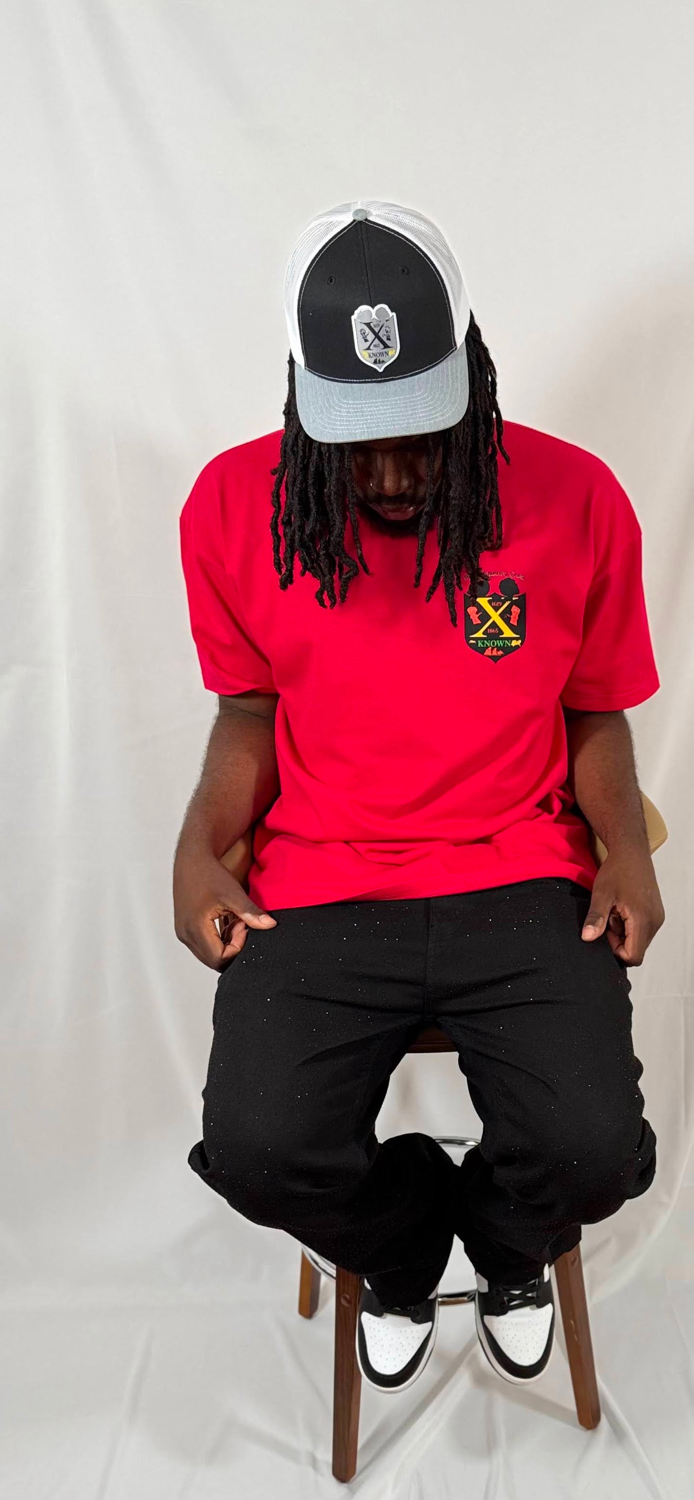 B.A.C Fashion Woven Patch Hats | Black/Heather Grey/White