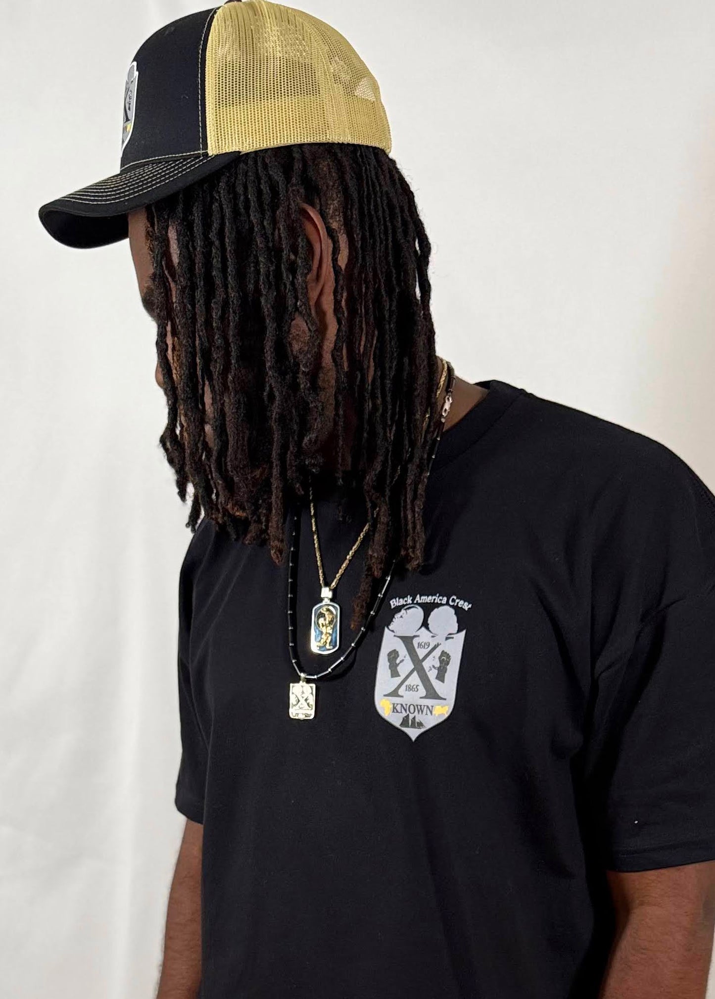 B.A.C Fashion Woven Patch Hats | Black/Gold