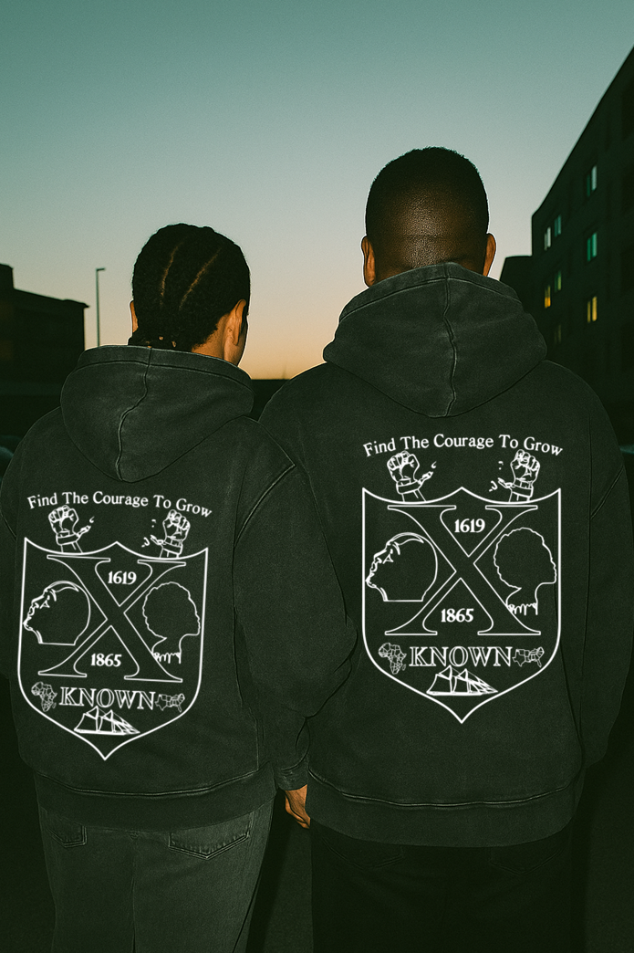 B.A.C Outlined Black Snow Washed Hoodie