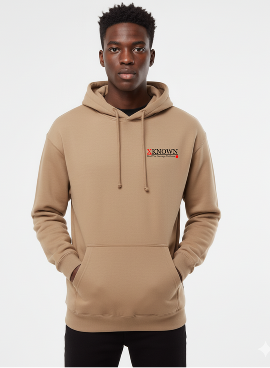 Sandstone XKNOWN Hoodie | Black Outline Back Logo