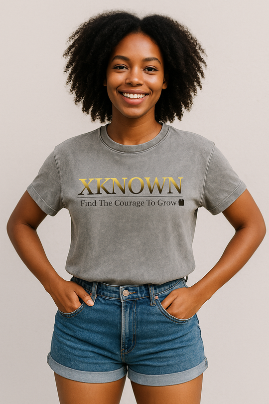 XKNOWN Grey Acid Wash Oversize T-Shirt - 250 GSM