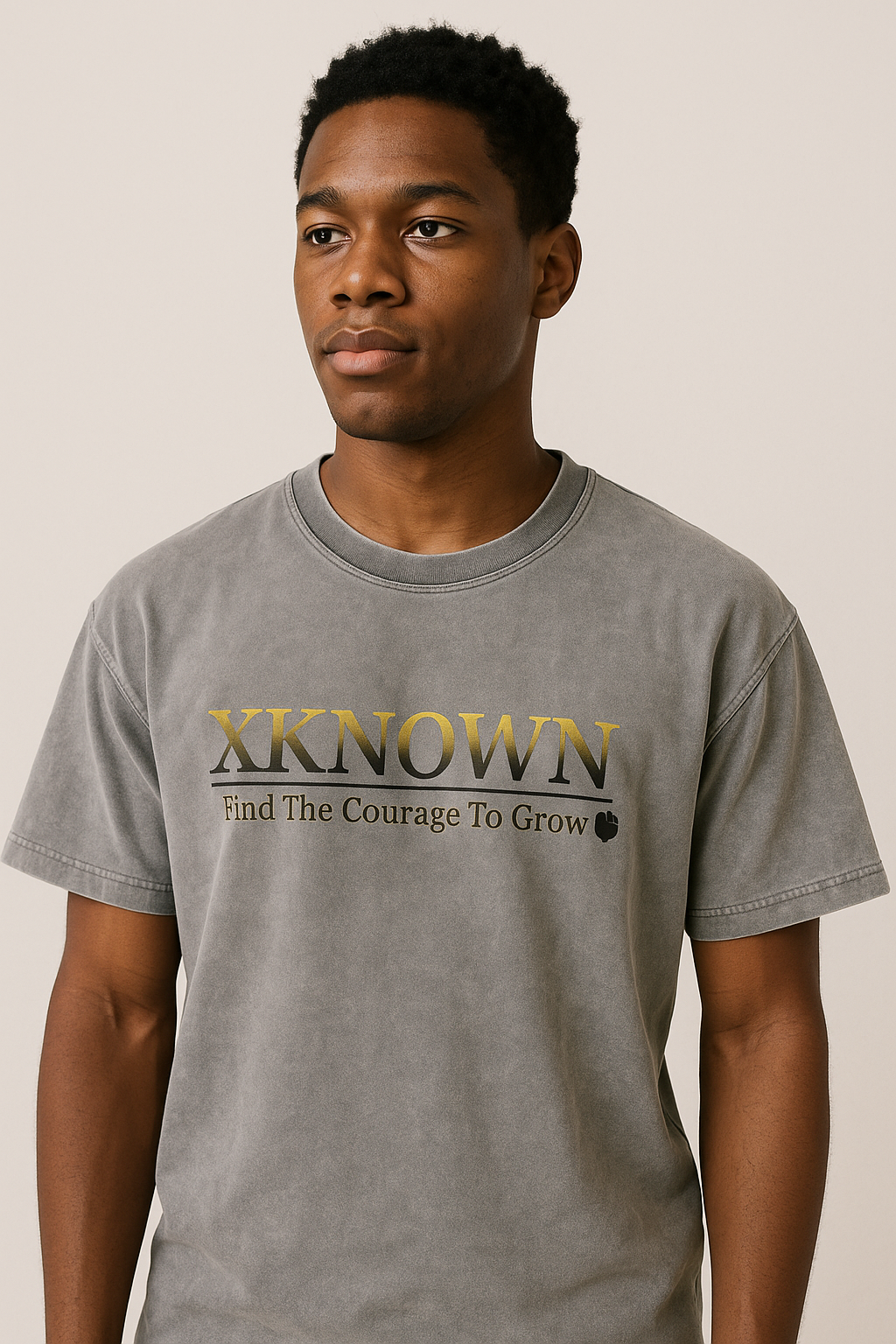 XKNOWN Grey Acid Wash Oversize T-Shirt - 250 GSM