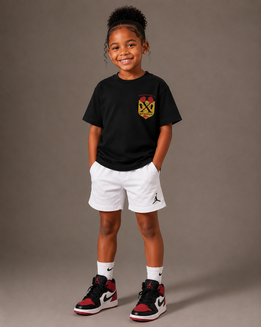 Kids Black Crest T-Shirt