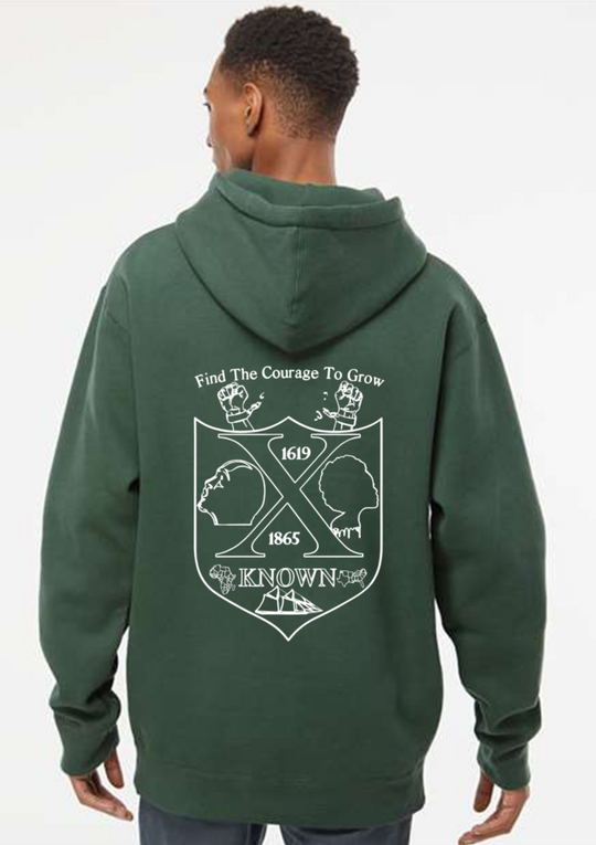 Green XKNOWN Hoodie | White Outline Back Logo