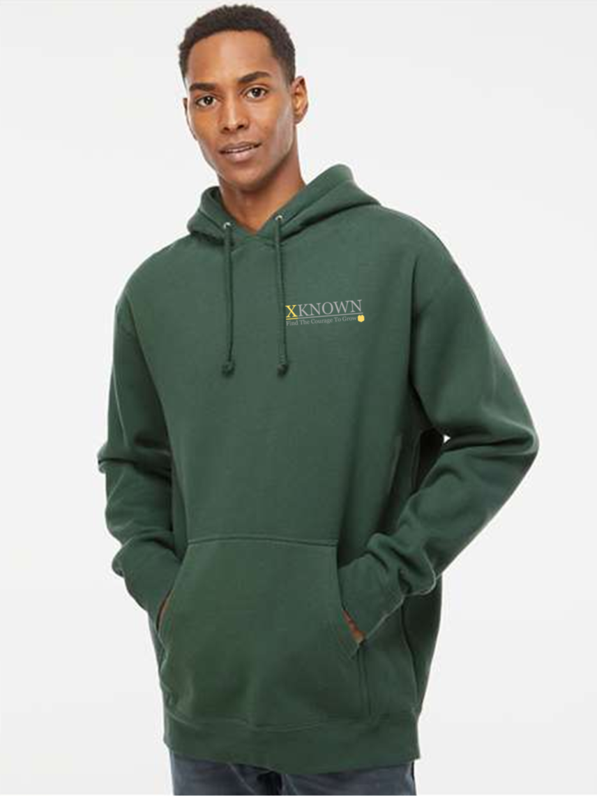 Green XKNOWN Hoodie | White Outline Back Logo