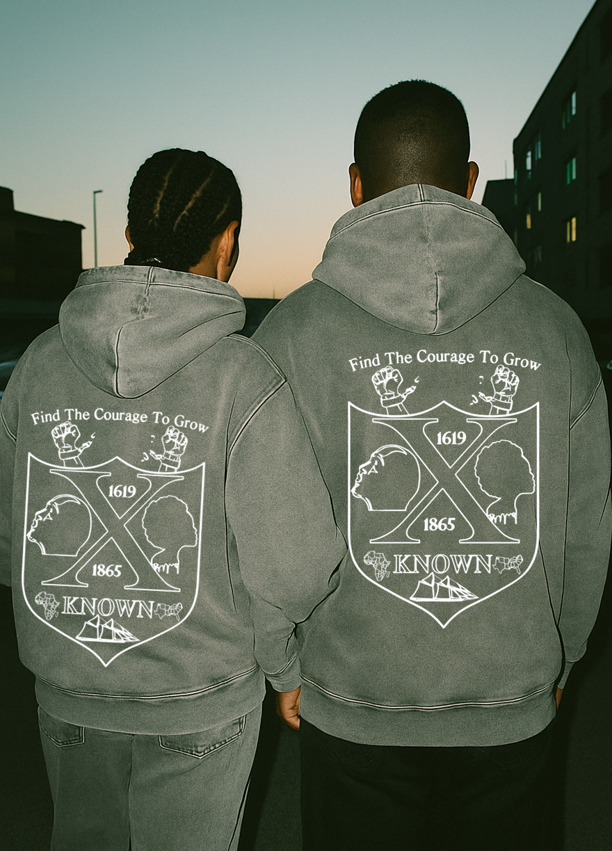 B.A.C Outlined Grey Snow Washed Hoodie