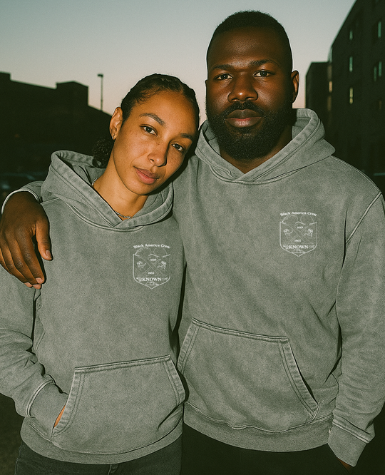 B.A.C Outlined Grey Snow Washed Hoodie