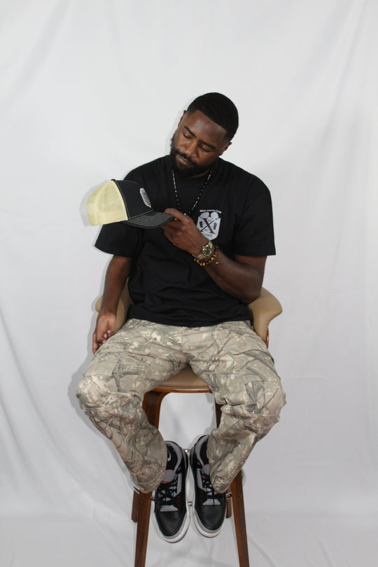 B.A.C Fashion Woven Patch Hats | Black/Gold