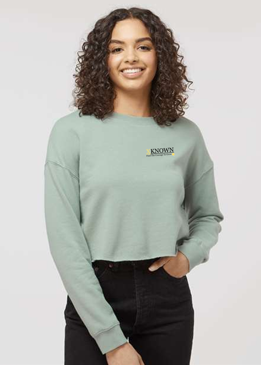 (Gold X)XKNOWN Crop Crew Pullover | White Outline Back Logo