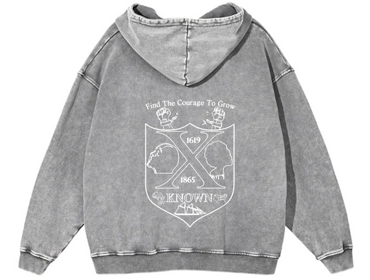 B.A.C Outlined Grey Snow Washed Hoodie