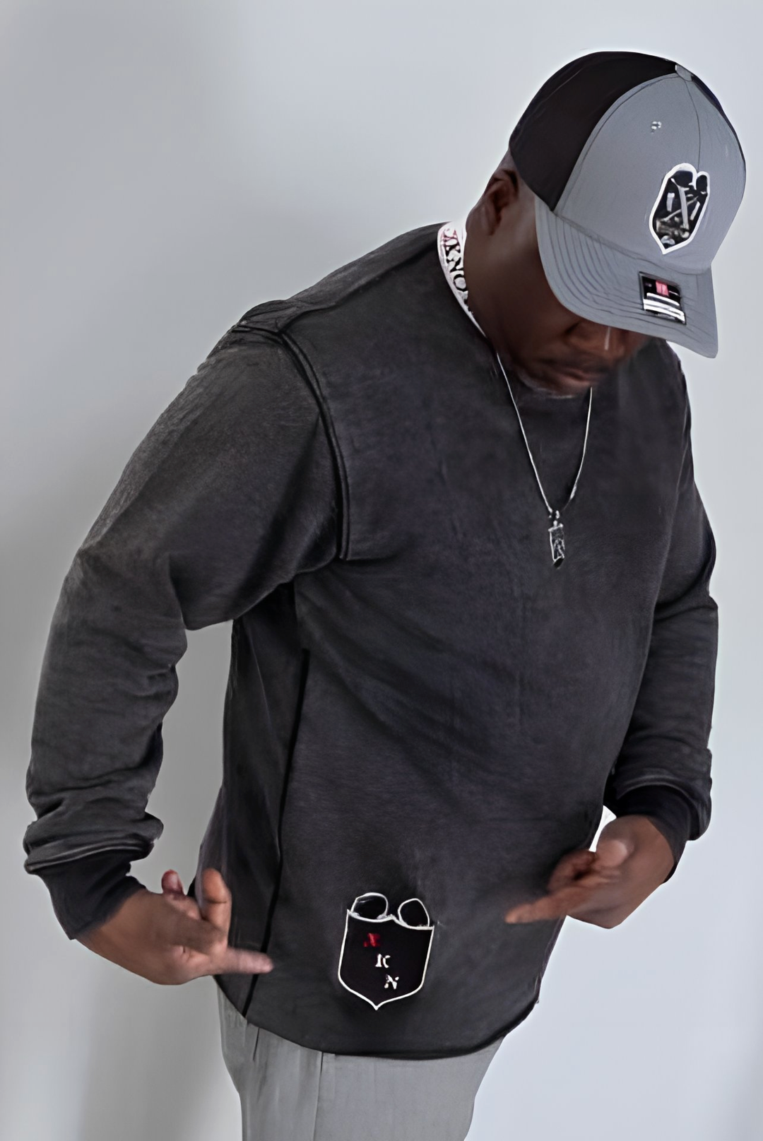 XKNOWN Black Acid Wash French Terry Long Sleeve – 330 GSM