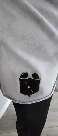 XKNOWN Grey Acid Wash French Terry Long Sleeve – 330 GSM