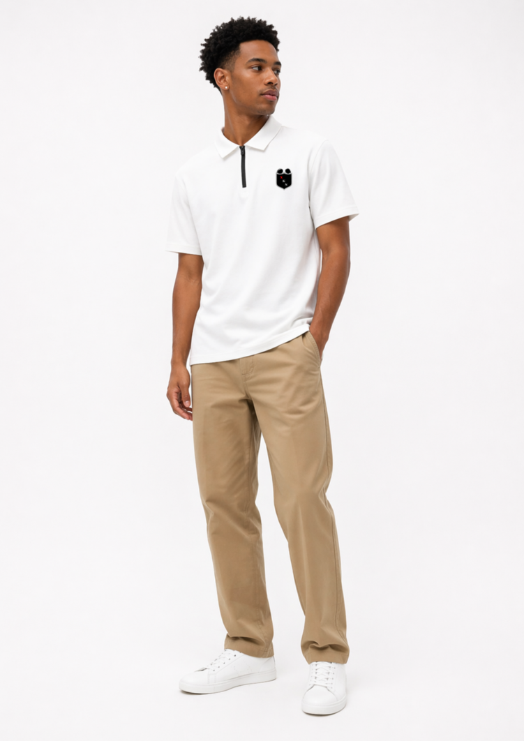 XKNOWN White Quarter-Zip Polo | XKN Patch Edition