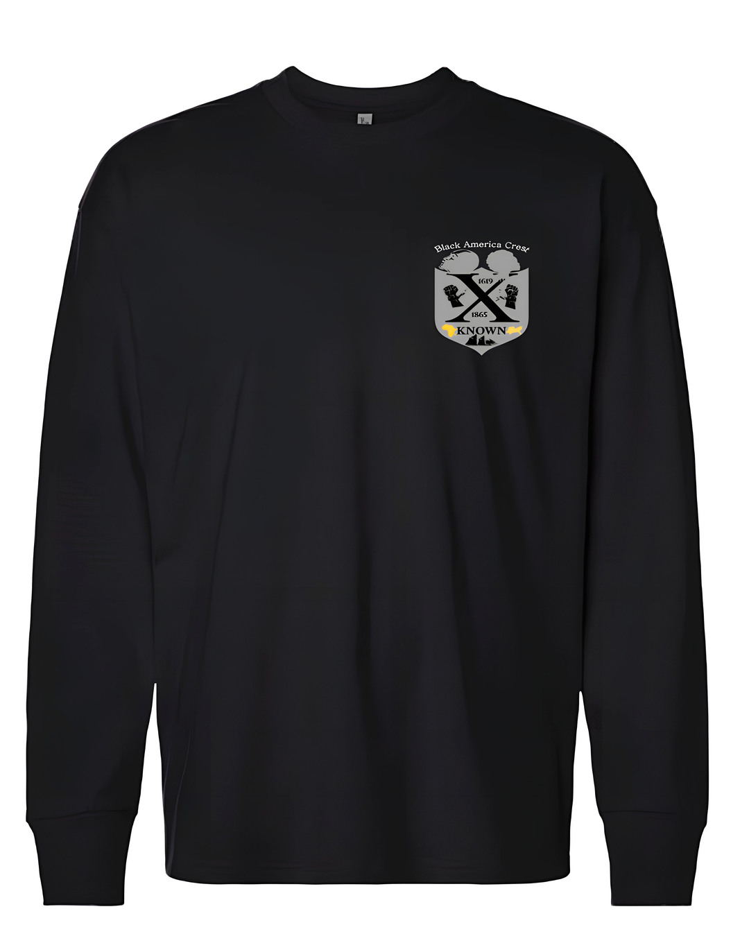 B.A.C Unisex Black Long Sleeve T-shirt | Grey Logo