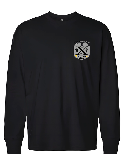 B.A.C Unisex Black Long Sleeve T-shirt | Grey Logo