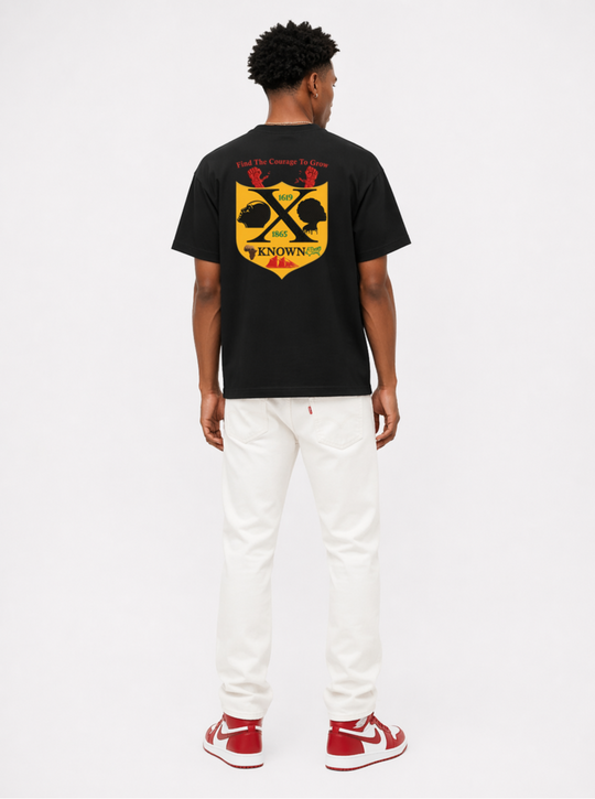 Black America Crest™ Legacy Tee – Black/Red/Gold