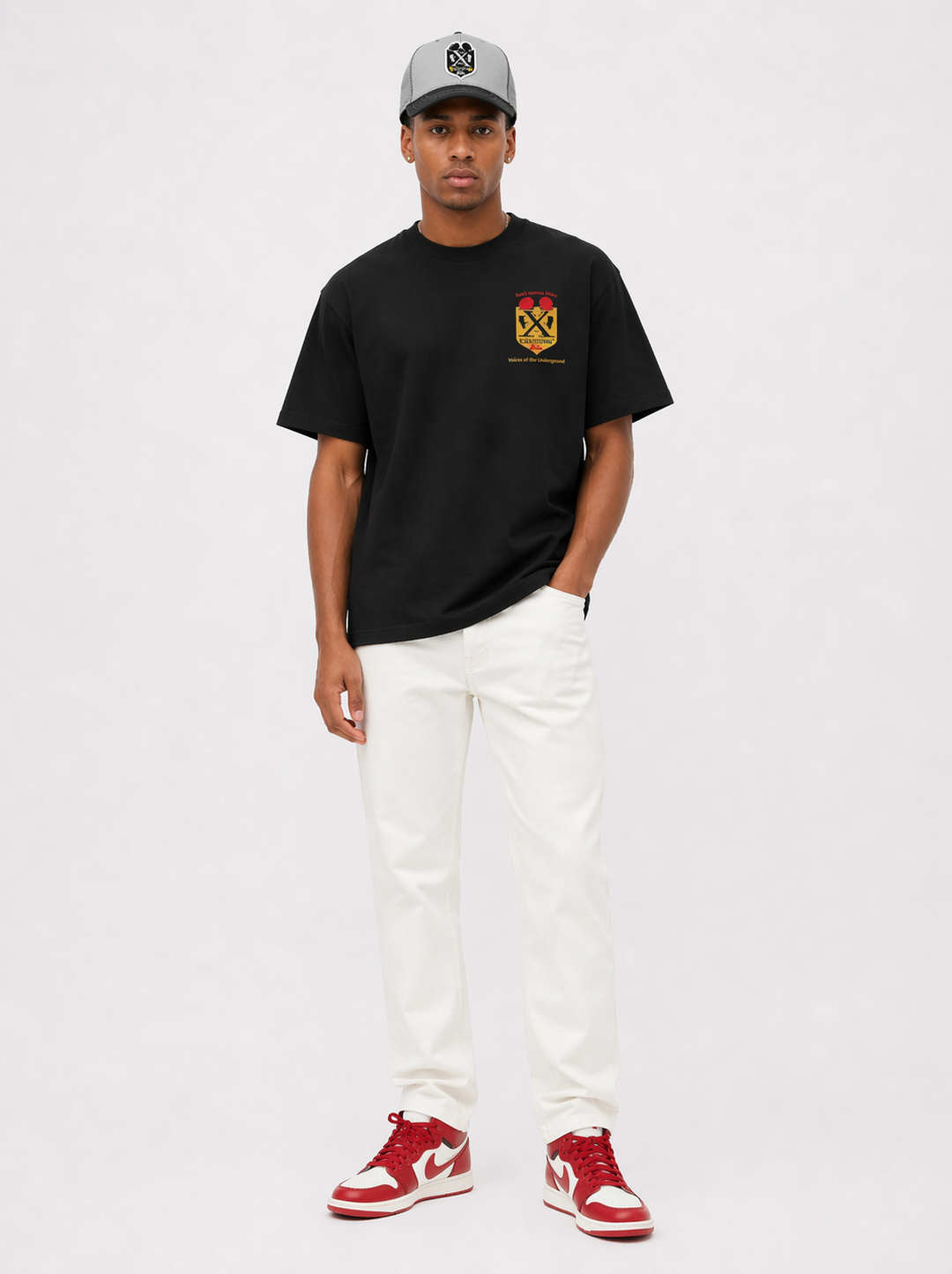 Black America Crest™ Legacy Tee – Black/Red/Gold