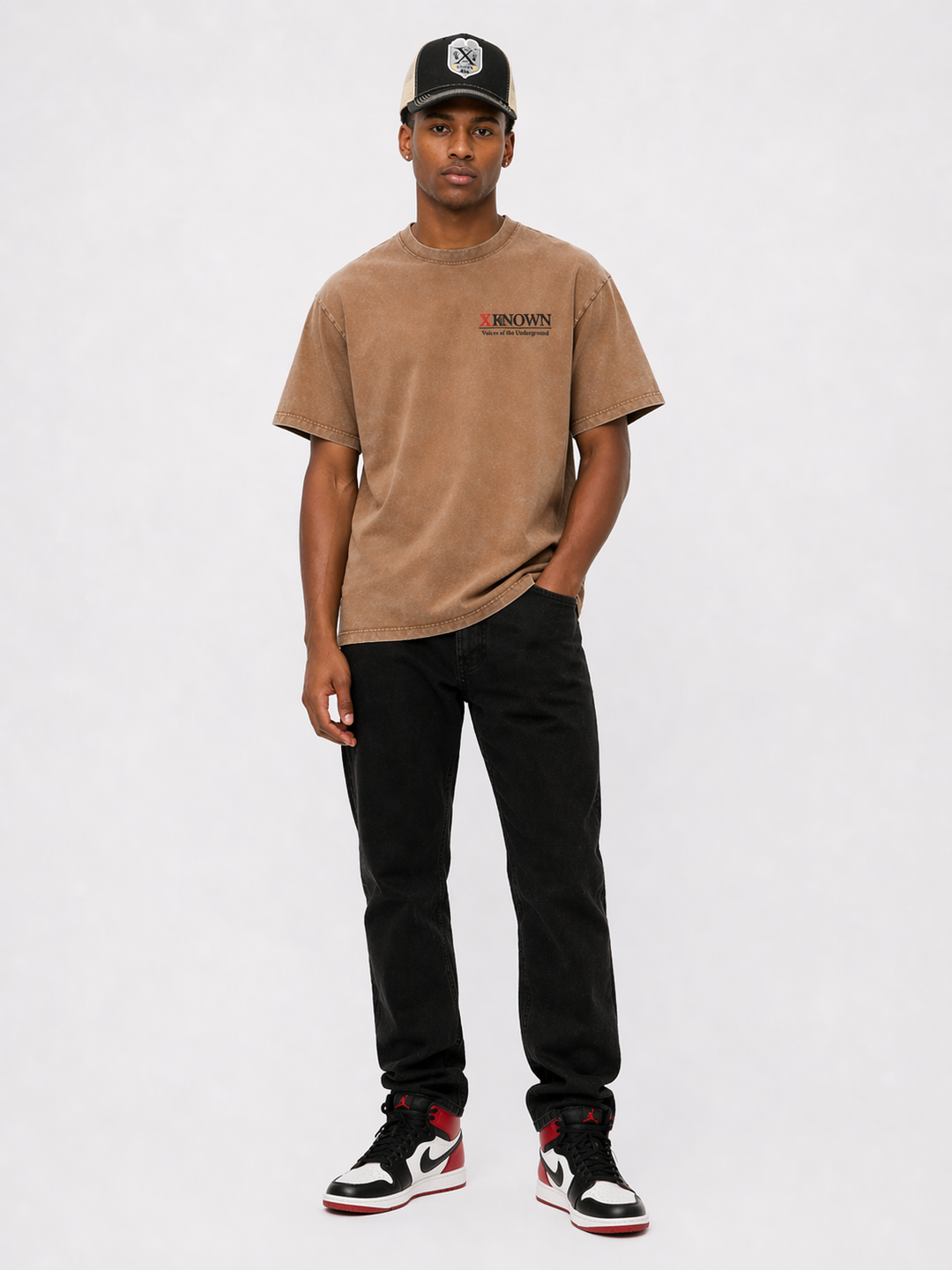 XKNOWN™ Premium Brown Acid Wash Tee