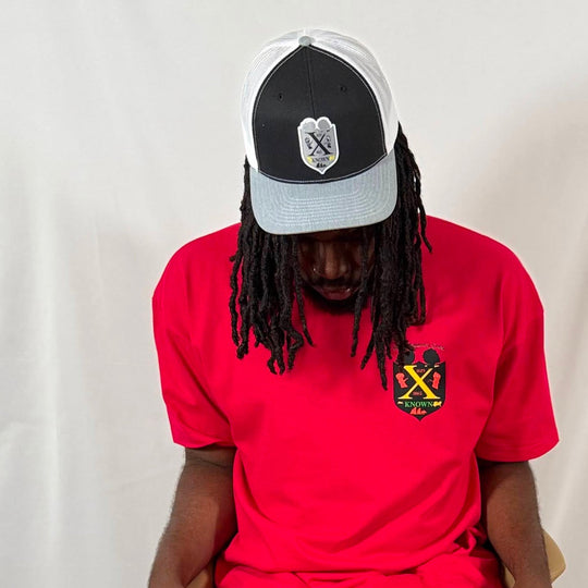 B.A.C Fashion Woven Patch Hats | Black/Heather Grey/White