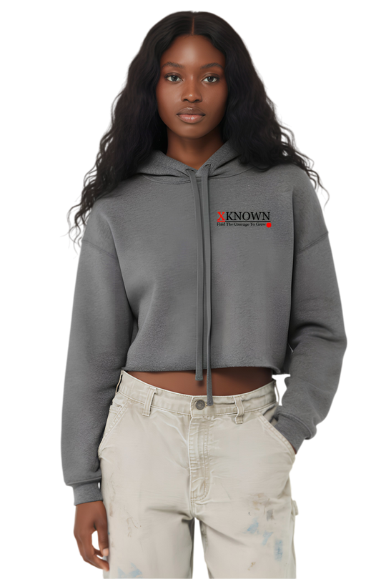 White XKNOWN Cropped Fleece Hoodie