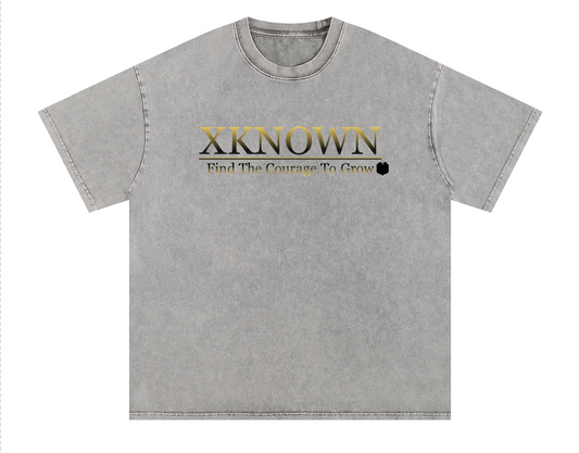 XKNOWN Grey Acid Wash Oversize T-Shirt - 250 GSM