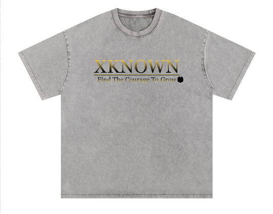 XKNOWN Grey Acid Wash Oversize T-Shirt - 250 GSM
