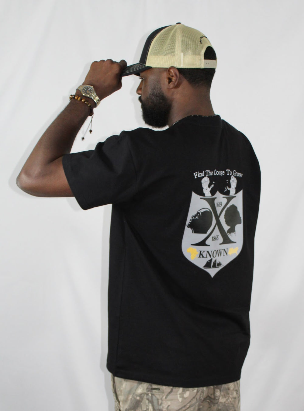 B.A.C Fashion Woven Patch Hats | Black/Gold