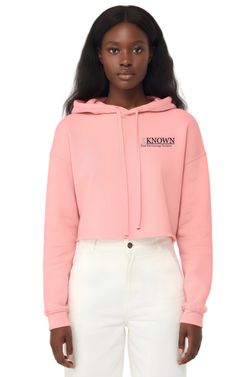 Pink Cropped Fleece Hoodie