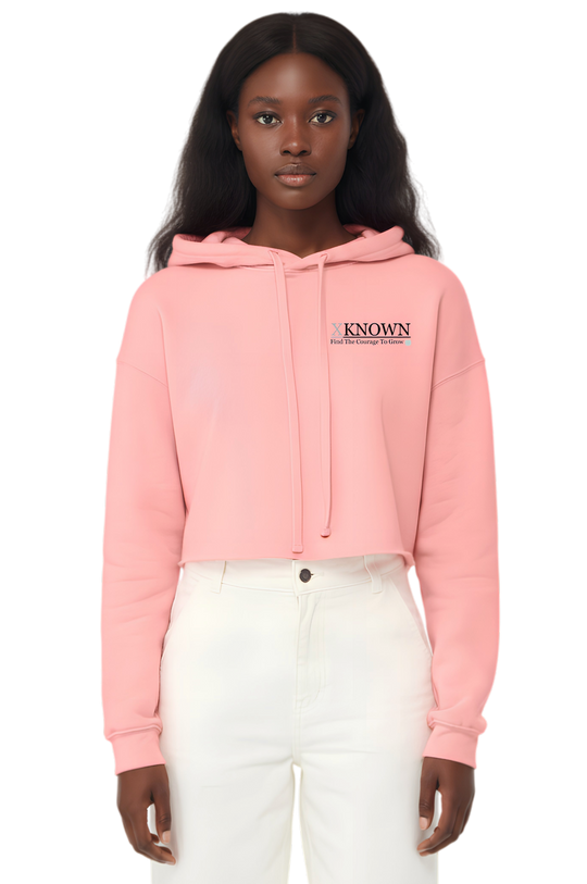 Pink Cropped Fleece Hoodie