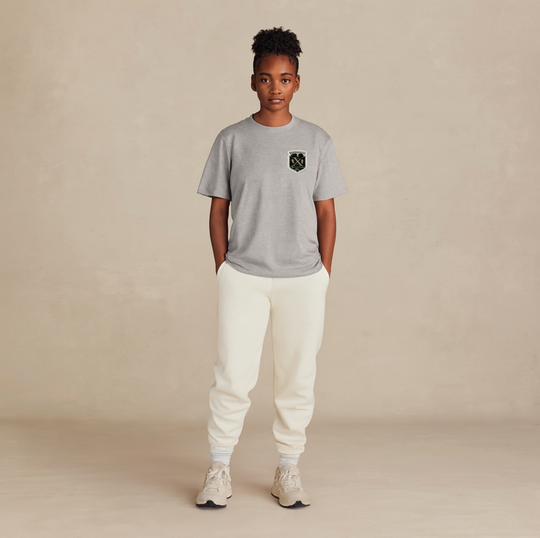 B.A.C  Woven Patch Heather Grey Midweight Supima® Tee