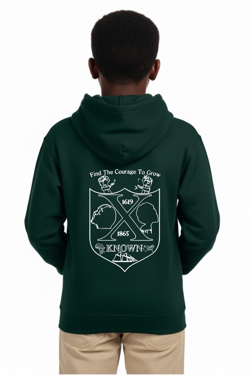 Youth XKNOWN Hoodie Blk Blue Green | White Outline Back Logo