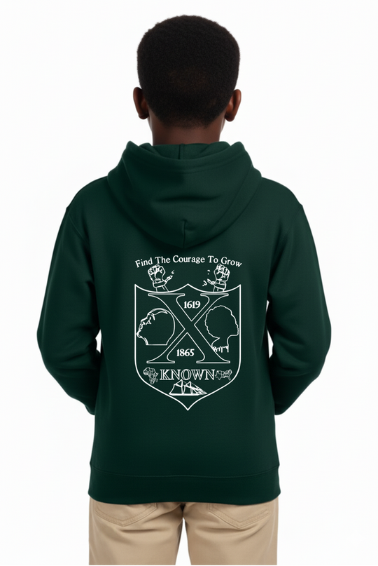 Youth XKNOWN Hoodie Blk Blue Green | White Outline Back Logo