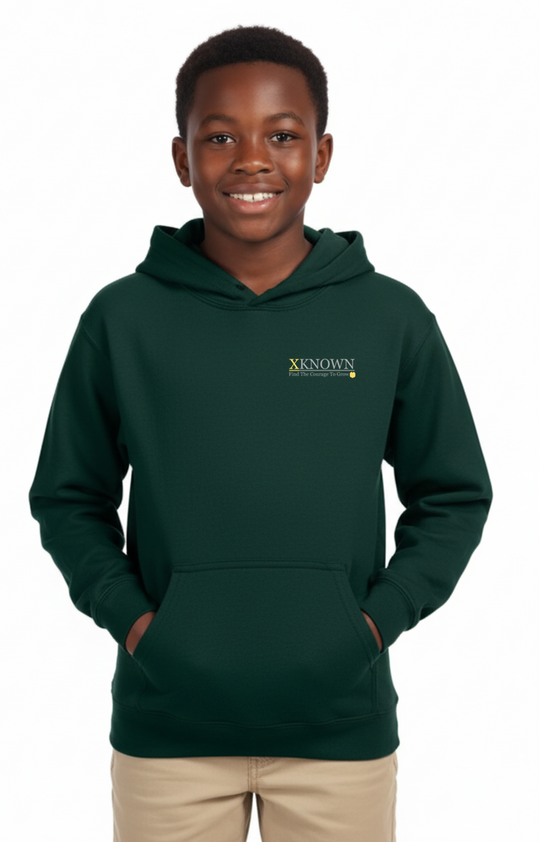 Youth XKNOWN Hoodie Blk Blue Green | White Outline Back Logo